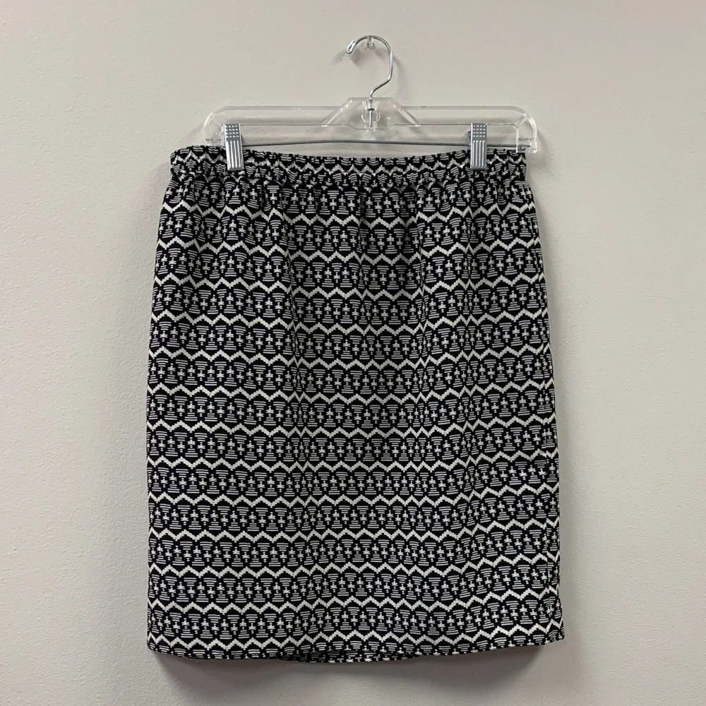 LOFT Monochrome Geometric Pencil Skirt Women’s Medium